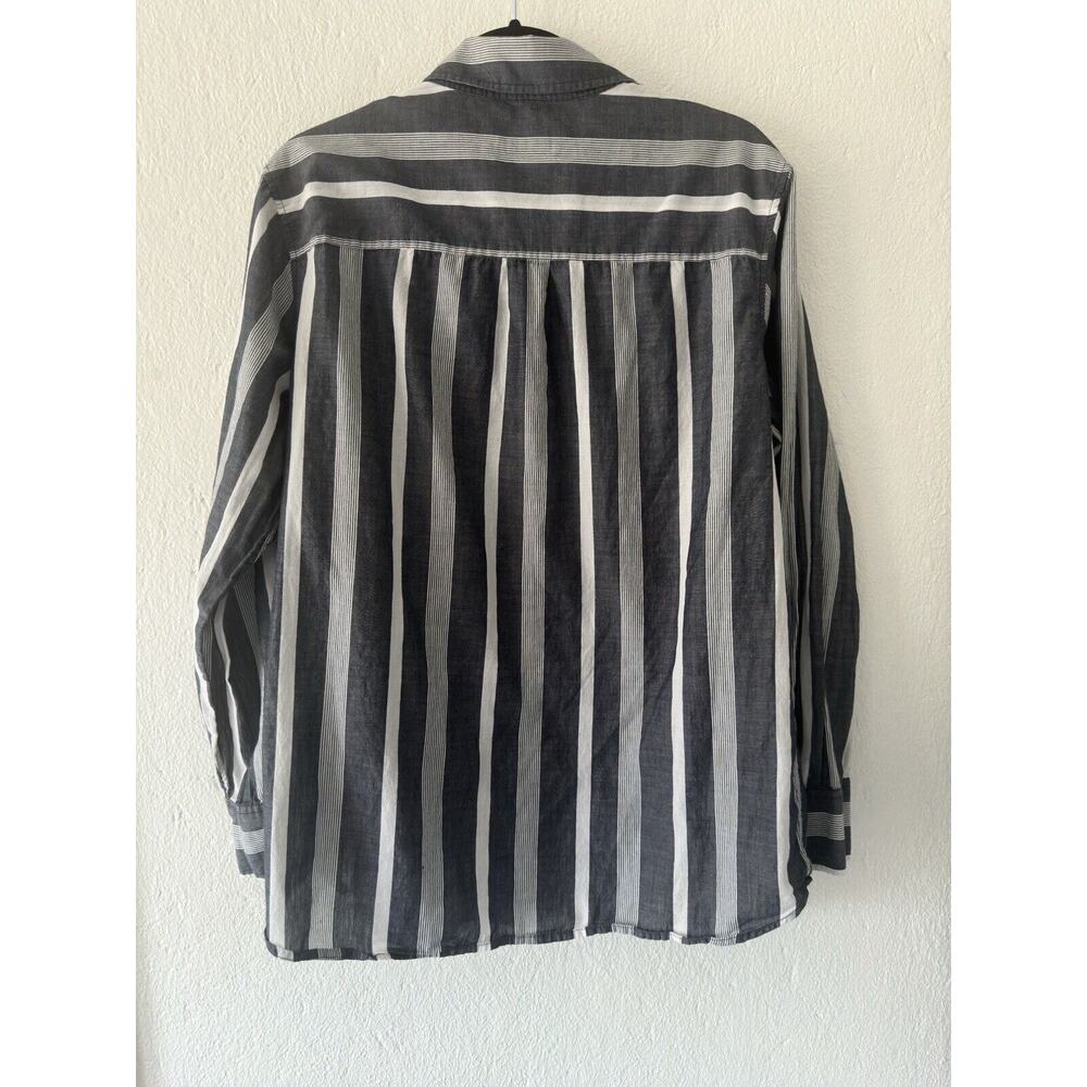 Equipment Femme Striped Oxford Button Down Oversized Blouse | Women’s Lg - Picture 7 of 8